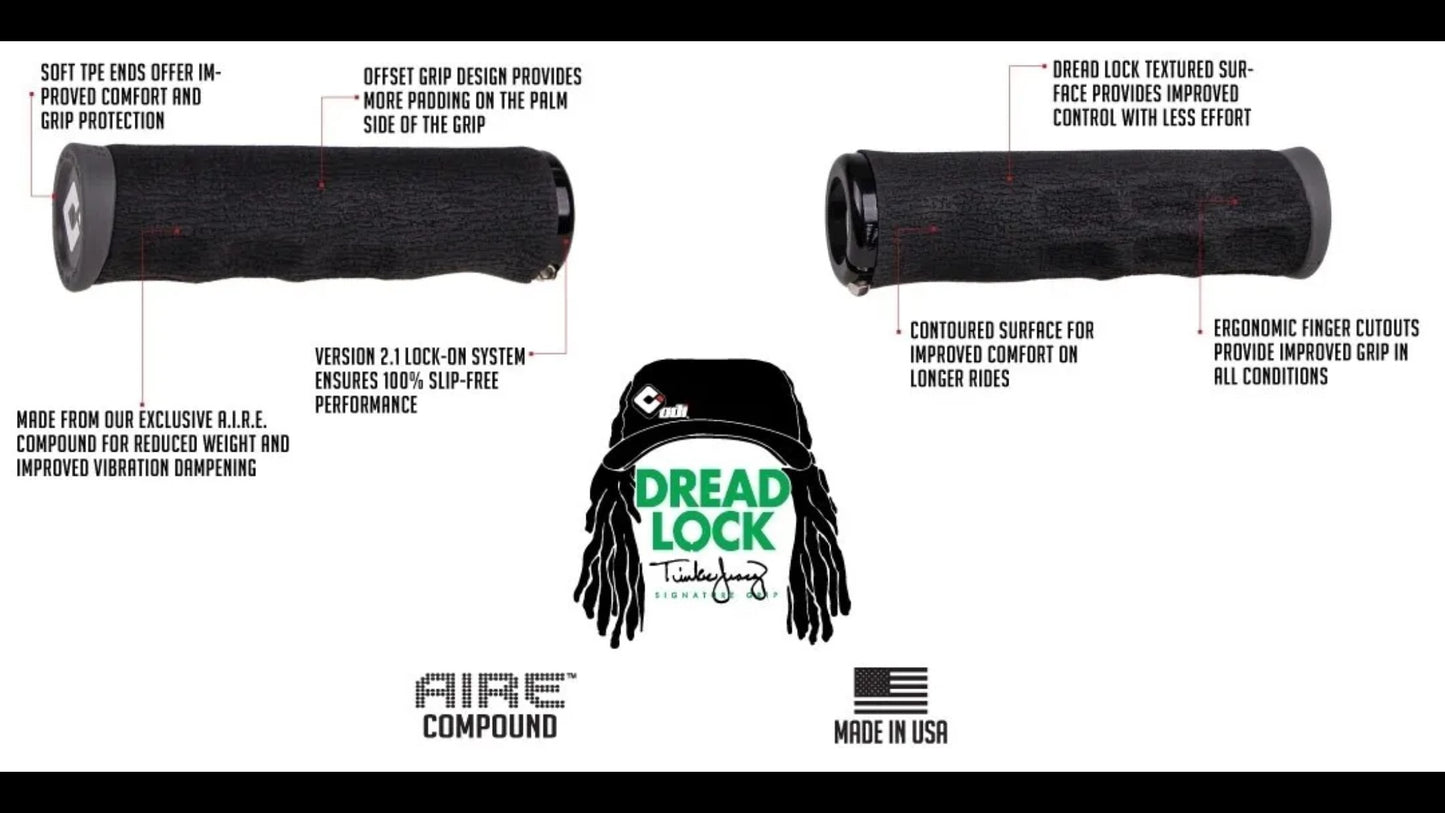 Odi Dread Lock Grips F-1 Series Lock-On 130mm Made in USA Rasta Color